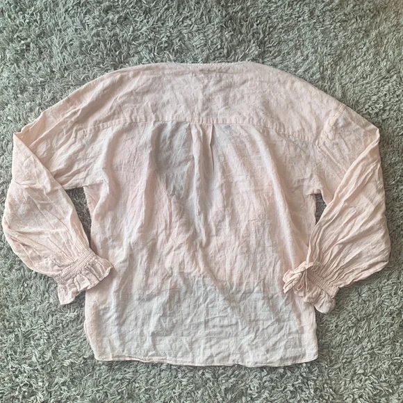 ALL SAINTS Crossover High Lo Flowy Blouse Blush Pink - Picture 12 of 16